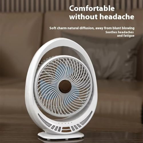 Image of Table Fan, Small Portable Desktop Fan with Strong Wind, Quiet Operation Personal Mini Fan for Home Office Bedroom Kitchen Table and Deskto (Black-R)