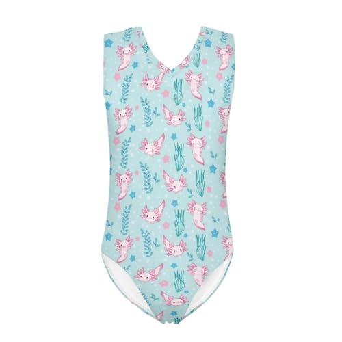 Image of KEIAHUAN Gymnastics Leotards for Girls Sleeveless Bodysuit Dance Leotards Performance Costume