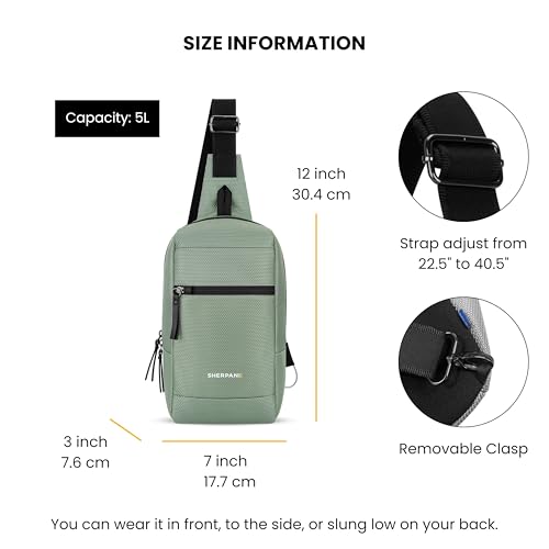 Image of Sherpani Metro, Reversible Anti-Theft Sling Bag, 5L Travel Crossbody Backpack, Chest Purse for Travel, Hiking, or Everyday