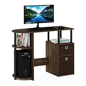 フリノ(Furinno) パソコンデスク・コンピューターデスク・学習机 引き出し付き JAYAシリーズ カラー:コロンビアウォルナット/ブラック/ダークブラウン 15111CWN/BK/DBR