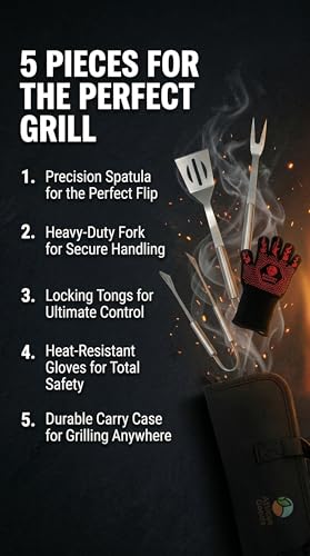 Set de Parrilla de Acero Inoxidable, 5 Piezas miniatura 3
