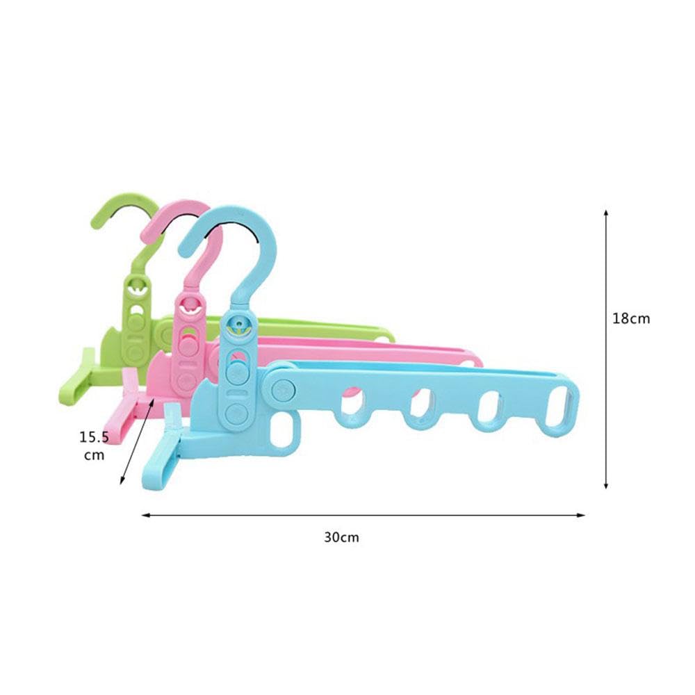 SagaSave Foldable Clothes Hanger, with 5 Enclosed Slots, Outdoor Travel Clothes Rack, Plastic Drying Rack, for Laundry, Dorm, RV, Hotel (Pink)