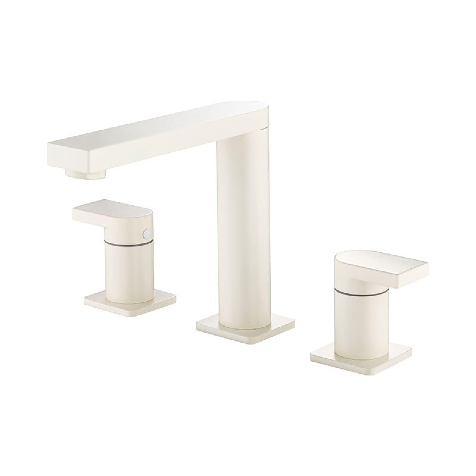 Fanjubei Milky White (Double Handle) Bathroom Copper Rotatable Split Basin Hot & Cold Faucet,