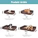 COZY KISS Orthopädisches Hundebett, 19cm Dicke Hundesofa für Mittelgroße Hunde, Grosse Hunde, Abnehmbar und Waschbar Hundecouch, rutschfeste Unterseite, Wasserdichtes Innenfutter, Braun,107x76x19cm
