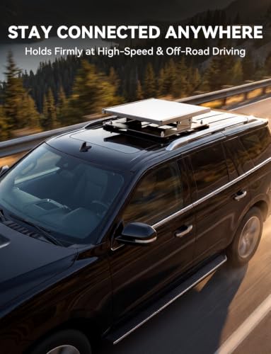 Image of Vehiker Starlink Mini Mount, Starlink Mini Car Mount with 220lbs Heavy Duty Magnet Bases, New Upgraded 30 Adjustable Starlink Mini Accessories for Camping, High-Speed & Outdoor Use