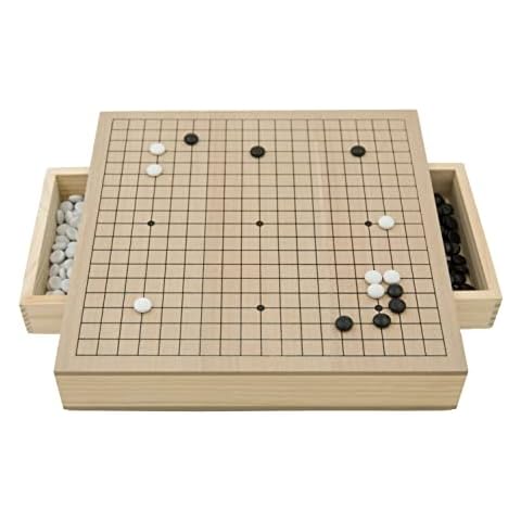 19x19 Go-Holzbox mit Schubladen Cover