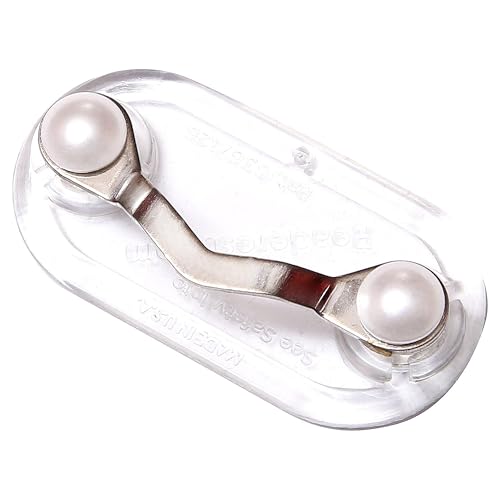 Readerest Magnetic Eyeglass Holder, Secure Eyewear Clip for Reading Glasses, Sunglasses & ID Badges, Glasses Holders for Women, Gift for Mom & Teachers, USA Made (Stainless Steel + Pearls)