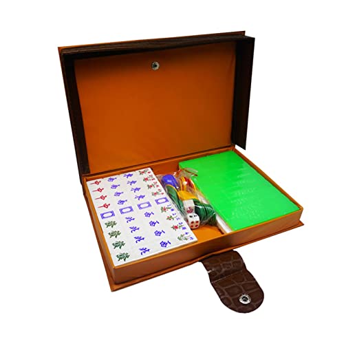 Mini Mahjong Set con 144 fichas y caja de almacenamiento