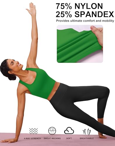 Image of PINSPARK Sports Bra Longline Racerback Tank Tops for Women Padded Workout Yoga Top