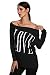 ANGVNS Women's Long Sleeve Off shoulder Letter Print Tops T-shirt