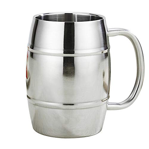 Barrel Design Double Wall Steel Beer Coffee Desk MugPremium Double Wall Insulated Travel CupTravel Tumbler Cup 15 Ounce