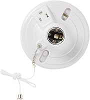 Vista 1 de Legrand Pass & Seymour S865WCC18 - Portalámparas A26 de base media, 250 W, 250 V, plástico, salida de 15 amperios, cadena de tracción, color blanco