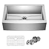 Kraus KHF200-33 Standart PRO Stainless Steel Sink 33 inch Farmhouse Apron Single Bowl 16 gauge