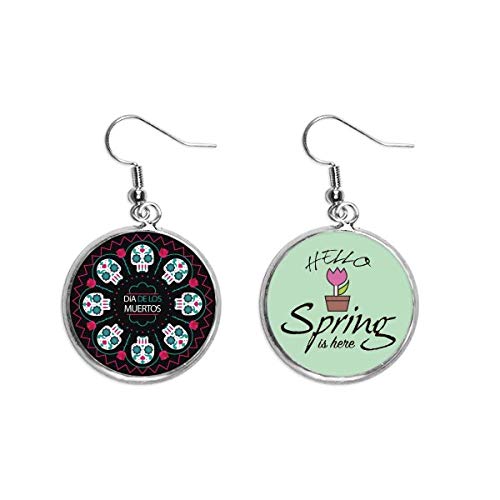 Pendientes de Calavera Rosa con Acabado Artesanal Joyas Día de los Muertos