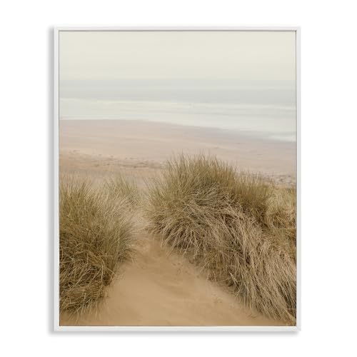 Coastal Beach Coast Tall Grass Dunes, 16 x 20 Inch Framed Giclée Print