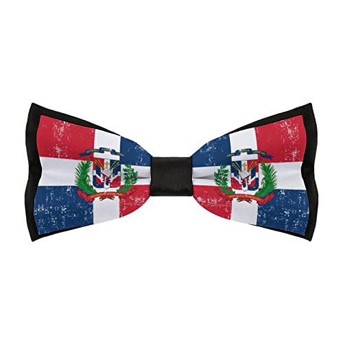Dominican Republic Flag Men's Pre-Tied Bow Ties Classic Bowtie Adjustable Necktie