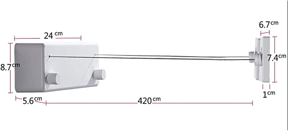 リトラクタブル物干しダブルリトラクタブル物干し屋外物干し調節可能なステンレス鋼ランドリーライン壁に取り付けられた20Kg耐力、伸縮可