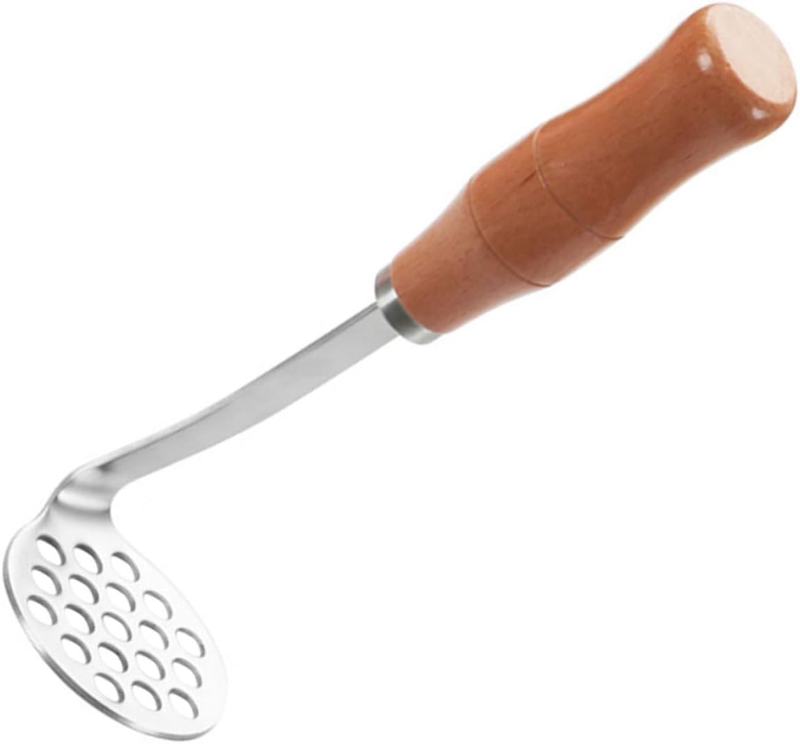MAGICLULU 3pcs Stainless Steel Potato Masher with Wooden Handle Versatile Vegetable and Fruit Crusher for Purees Easy to Clean Compact Kitchen Tool for Mashing Potatoes Carrots and More