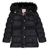 Juicy Couture Girls Coat, Faux Fur Hooded Winter Jacket, Warm Padded Parka Hoodie, Kids Heavyweight Winter Coat