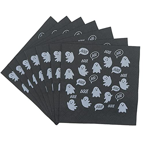 Halloween Boo Napkins, Halloween Ghost Napkins, Halloween Birthday Napkins, Halloween Party Napkins Supplies, Halloween Boy Girl Happy Boo Day Birthday Party Decorations Napkins (5 * 5 Inch,24-Pack) #TOP15