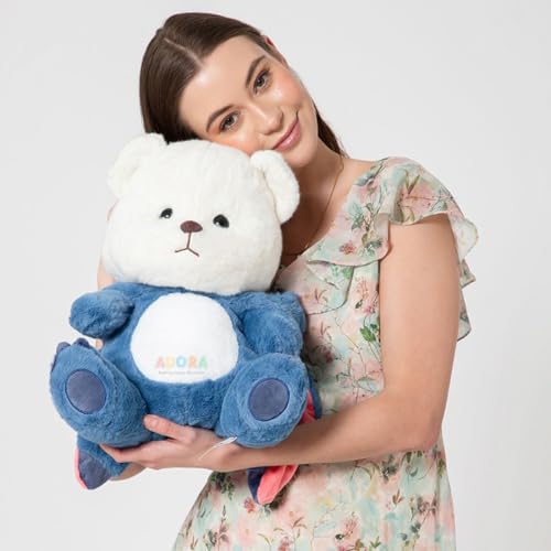Image of ADORA Hoodie Teddy Bear Soft Toy | Cute Huggable Plushie for Kids & Girls | Blue Soft Toy Gift | Birthday Gift Teddy Bear with Hoodie | Soft Plush Toy for Girlfriend & Sister- 50 cm