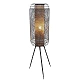 Stehleuchte Dreibein Nino Denton 40790145 Standlampe Gitterschirm Gold