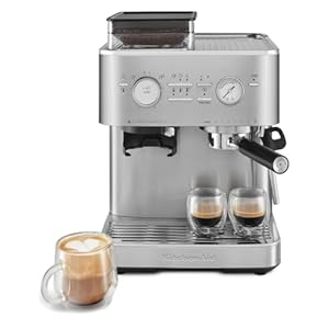 KitchenAid, KES6551 Semi Automatic Espresso Machine w/Burr Grinder, 2.5L, Stainless Steel
