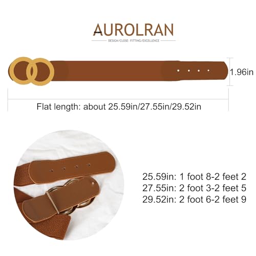 Image of Women's Fashion Classic Metal Buckle Leather Belt with Jeans Dress