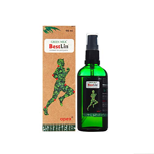Image of Green Milk Bestlin Liniment | Ayurvedic Pain Relief Oil | Joint Pain Relief Oil for Back, Knee & Muscle Discomfort | Fast Absorbing Non-Greasy Pain Relief Oils | Herbal-Comfort Liniment for Flexible Movement | 90ml