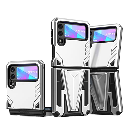 Coque Samsung Z Flip 4 antichoc double couche argent