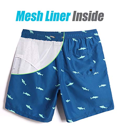 maamgic Mens 7 inch Mens Swim Trunks with Mesh Lining Quick Dry Board Shorts Mens Bathing Suits