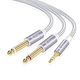 Cable de audio profesional: el cable de conector de audio QING CAOQING es ideal para conectar dispositivos con conectores de audio de 3,5 mm y dispositivos equipados con conectores de 6,35 mm. (Nota: debido a la corta distancia entre los dos conectores de 6.35 mm, recomendamos usar este cable en un solo dispositivo）