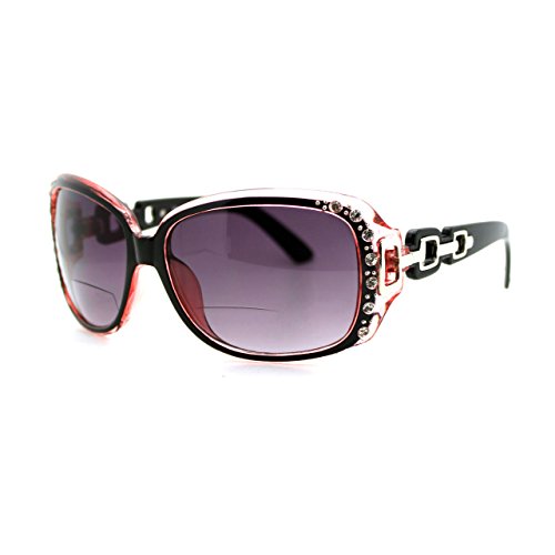 JuicyOrange Womens Bifocal Lens Sunglasses Oversized Square Rhinestone Frame2