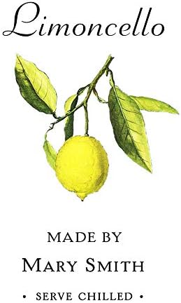 Personalized Limoncello Labels, Euro Style, 2" X 3" - 18 PER PKG