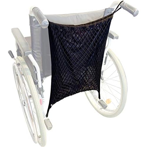 Sunnybaby 30169- Rollstuhlnetz Einkaufsnetz für Rollstühle & Rollatoren mit praktischem Sichtschutz Innenfutter universelle Befestigung Farbe: SCHWARZ | Qualität: MADE in GERMANY, extra groß, schwarz