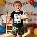 DISAUR 2t Summer Outfits For Boys Black Letter Printed Easter Outfit Toddler Boy Short Sleeve With Pants 18 Months 24 Months