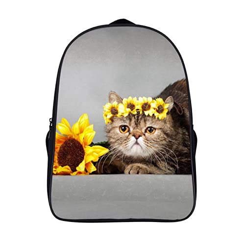Sac à dos de voyage compact 40x28x16cm imprimé 3D chat