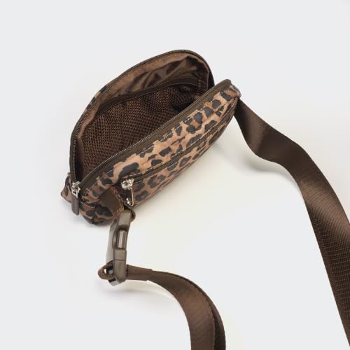Image of Pander Two Way Zipper Fanny Pack Nylon Everywhere Belt Bag for Women, Water Repellent Waist Packs, Crossbody Bags with Adjustable Strap (Leopard Multi)