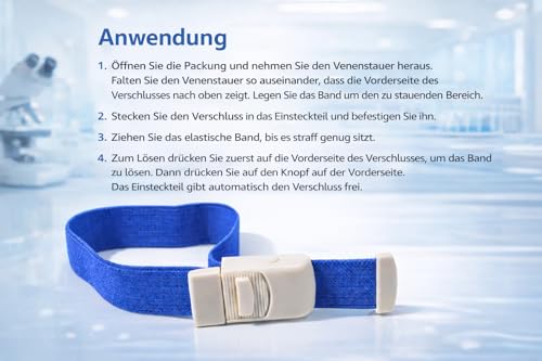 BUXMED 2 Stück Venenstauer Blau – Stauschlauch Blutabnahme, Stauband, Venenstauer Blutabnahme, Butterfly Blutentnahme, Wiederverwendbar & Latexfrei