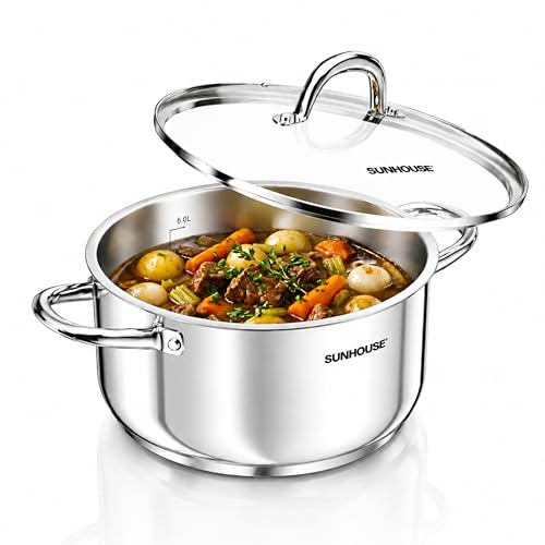 8 Quart Stock Pot with Lid - Stainless Steel