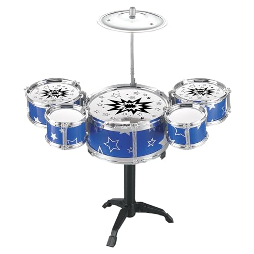 Image of ECOMISTIQChild Jazz Drum Set Preschool Learning Toy Mini Drum Set for Boys Kids Gifts Blue