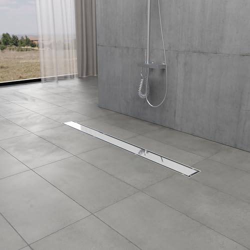 Kingston Brass BSF3221 Watercourse 32" Stainless Steel Linear Shower Drain with Reversible Tile Insert and Flat Grate, Polished Chrome by Kingston Brass - Used condition - Image 2