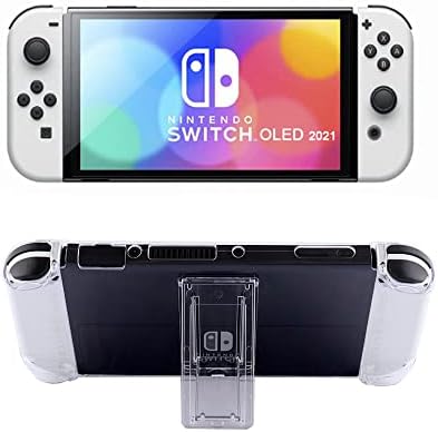 Winkinfly 3 in 1 Split protective case Crystal Clear Cover Case with Stand Compatible with Nintendo Switch OLED Model 2021 and Joy-Con Controller (with stand)