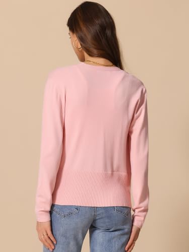 Allegra K Lightweight Cropped Cardigan Women's Draped Open Front Long Sleeve Sweater Peplum Knit Top3