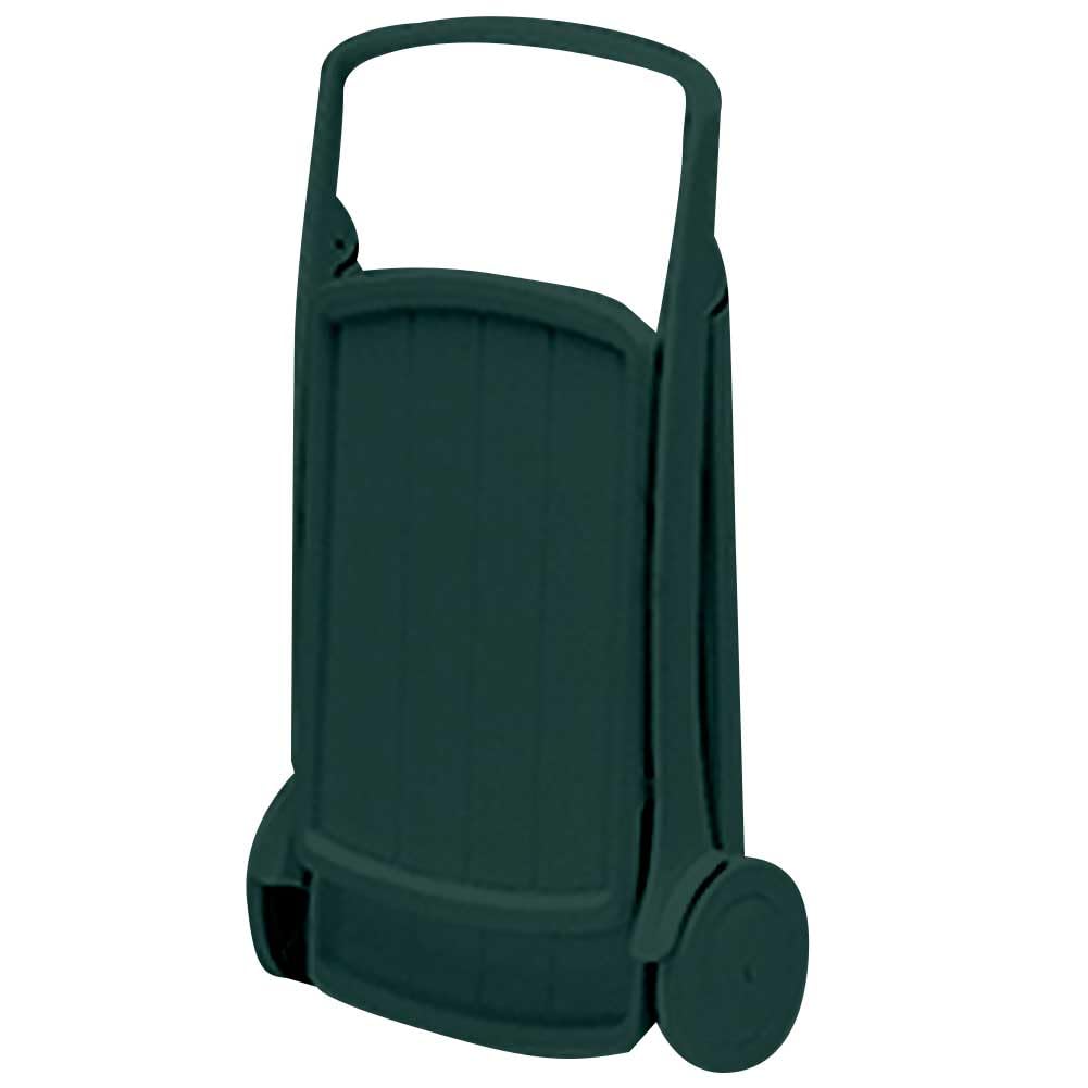Carrello Cucina Portavivande Esterno in Resina Verde con Vassoio Portabottiglie