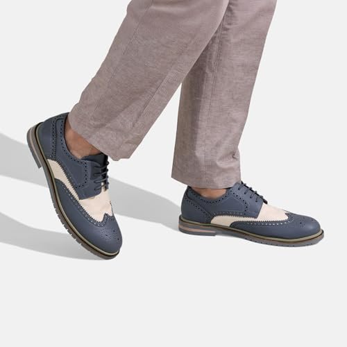 Image of Neeman's Jute Dress Oxfords for Men | Eco-Friendly Brogue Detailing with Cushioned Sole & Modern Heel | Classic Formal Shoes
