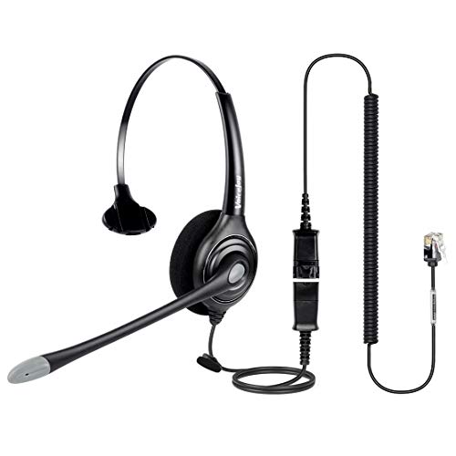 VoiceJoy プロフェッショナルシスコヘッドセット サウンドノイズキャンセリングとRJ9クイックディスコネクトコード モノラルコールセンターヘッドセット Ciscoの電話モデル8821,7975,7945, 8841 8851 8861 8941 8945など専用