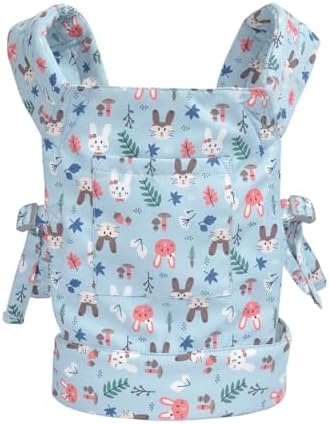 Baby Doll Carrier for Baby Girl Premiums Soft Straps and Skin-Friendly Webbing Stuffed Animal Carrier for Kids and Toddler Facing in Facing Out and Backpack 18 inch Doll Rabbit Design