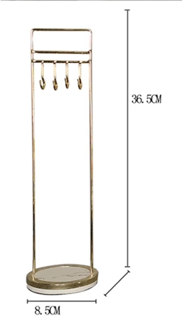 Jewelry Display with Marble Stand Minimalist Chic Metal Jewelry Rack Design Models Earrings Bracelet (Color : A Size: 8.5cmx10cmx36.5cm)