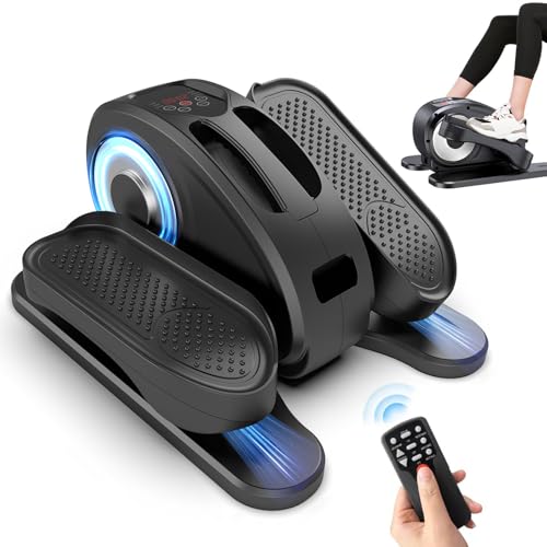 Under Desk Elliptical Electric Foot Pedal Exerciser, Portable Elliptical Ellipse Leg Exerciser for Seniors, Quiet Compact Elliptical Exercise Machine with Remote Control